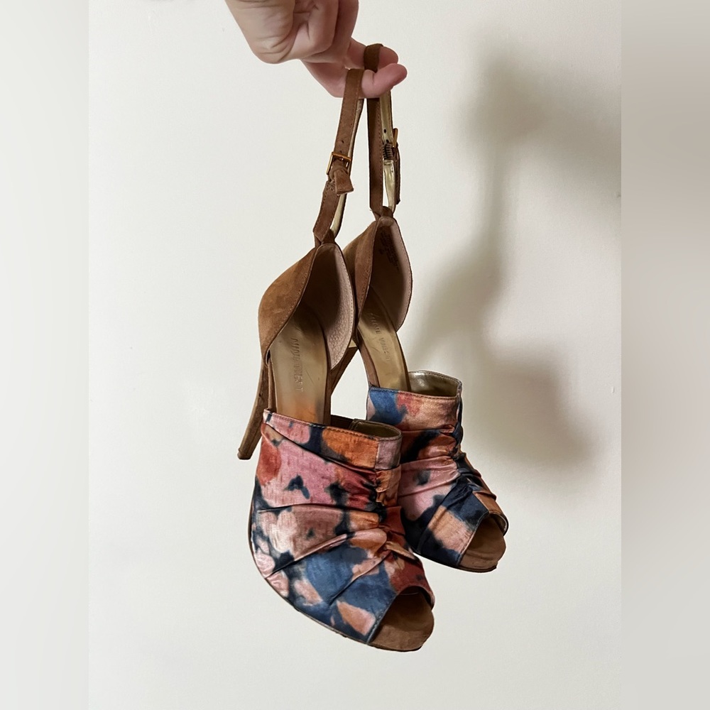 Nine West Satin Tie-Dye Platform Heels